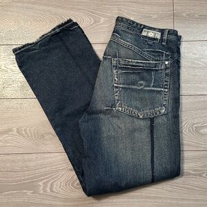 Enyce Y2K Patchwork Embossed Grunge Wide Leg Jeans